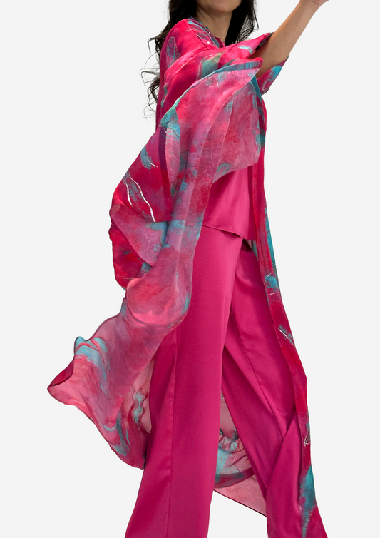 Fuchsia Floral Suit ( 3 pieces )