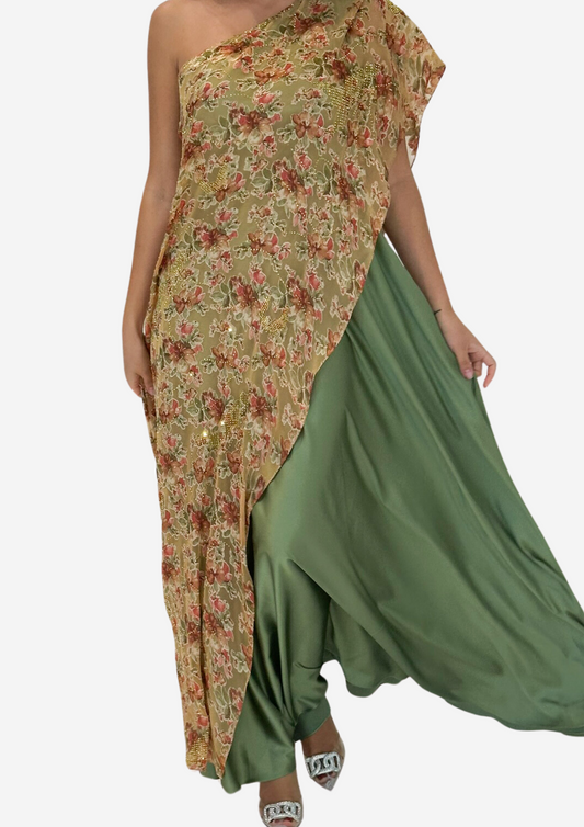 Floral Half Shoulder Dress